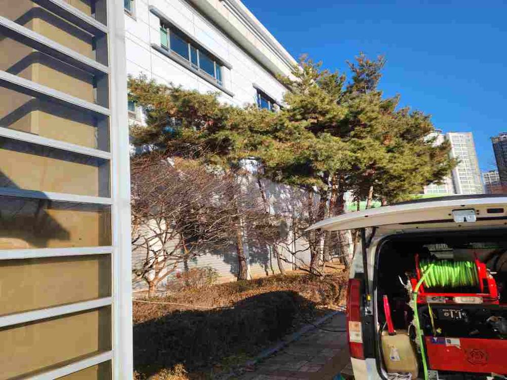 광주 건물 외부 고압세척 작업